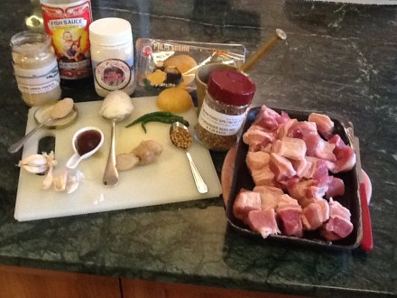 1. Ingredients for Caramelised Pork