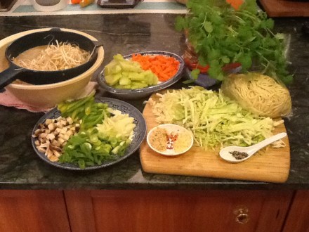1. Veges prepped for asian noodles